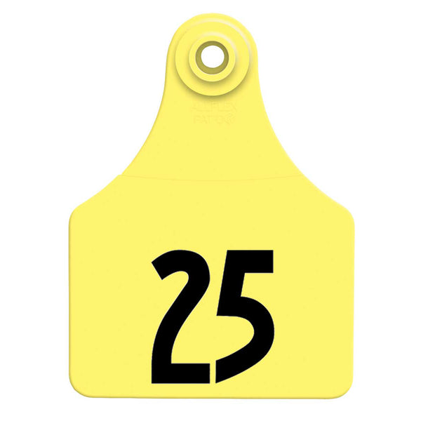 Allflex Yellow Global Large Numbered Tags 1-25 : Pack of 25