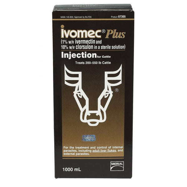 Ivomec Plus Injection for Cattle - 1000ml Bottle