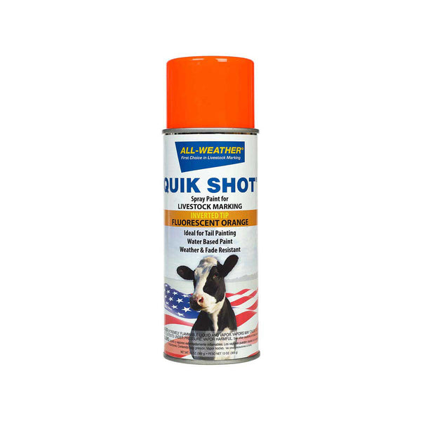 Quik Shot Spray Paint w/Invert Tip 12oz: Fluorescent Orange