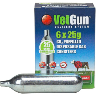 VetGun Co2 Cartridge 25gm : 6ct