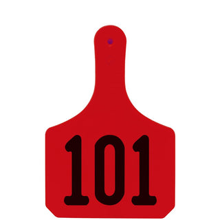 Y-Tex Red Y-Tag Cow Laser Numbered 101-125: Pack of 25