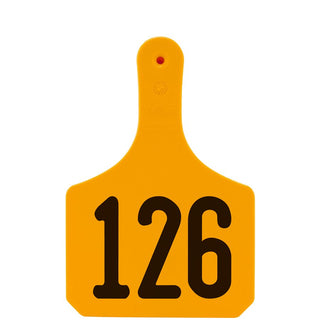 Y-Tex Orange Y-Tag Cow Laser Numbered 126-150: Pack of 25