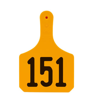 Y-Tex Orange Y-Tag Cow Laser Numbered 126-150: Pack of 25