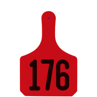 Y-Tex Red Y-Tag Cow Laser Numbered 176-200: Pack of 25