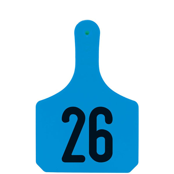 Y-Tex Blue Y-Tag Cow Laser Numbered 26-50: Pack of 25