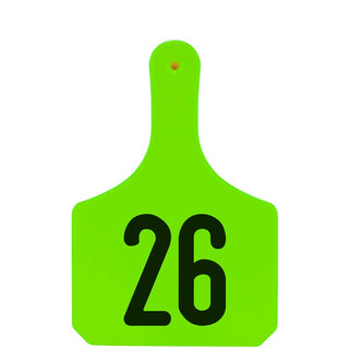 Y-Tex Chartreuse Y-Tag Cow Laser Numbered 26-50: Pack of 25