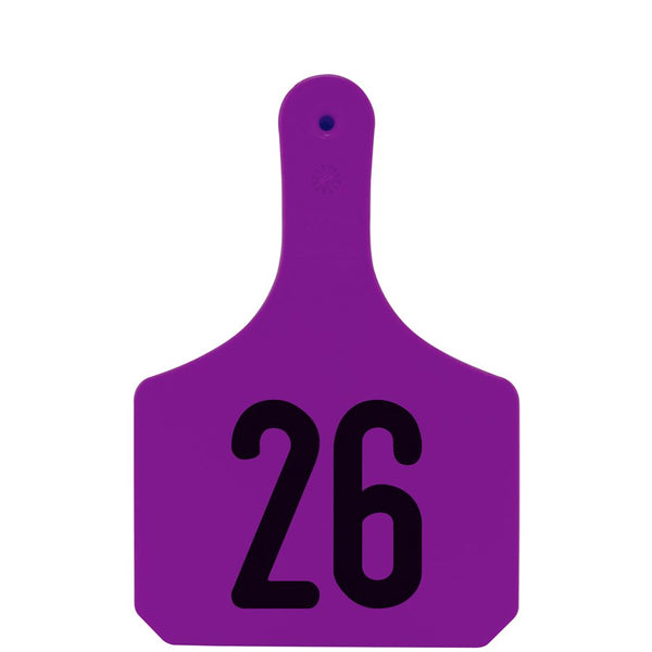 Y-Tex Purple Y-Tag Cow Laser Numbered 26-50: Pack of 25