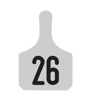 Y-Tex White Y-Tag Cow Laser Numbered 26-50: Pack of 25