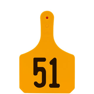 Y-Tex Orange Y-Tag Cow Laser Numbered 51-75: Pack of 25
