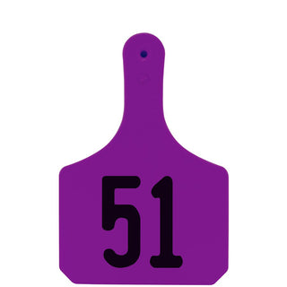 Y-Tex Purple Y-Tag Cow Laser Numbered 51-75: Pack of 25