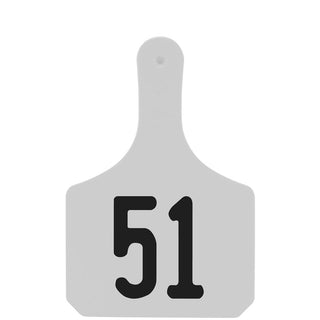Y-Tex White Y-Tag Cow Laser Numbered 51-75: Pack of 25