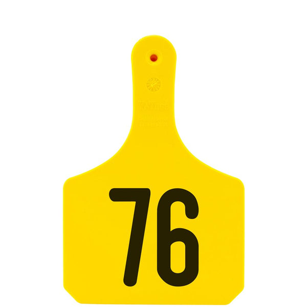 Y-Tex Yellow Y-Tag Cow Laser Numbered 76-100: Pack of 25