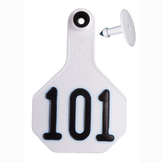 Y-Tex White All American 3 Star Tags Medium Numbered 101-125 : Pack of 25