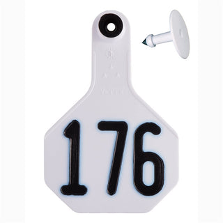 Y-Tex White All American 3 Star Tags Medium Numbered 176-200 : Pack of 25