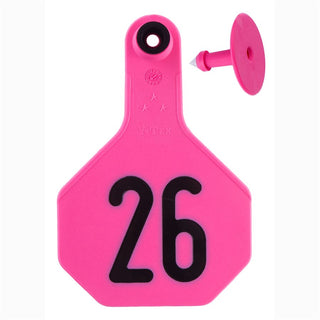 Y-Tex Pink All American 3 Star Tags Medium Numbered 26-50 : Pack of 25
