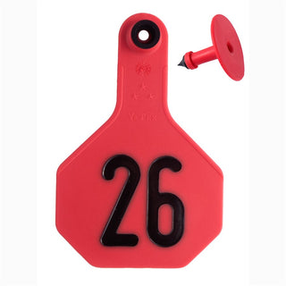 Y-Tex Red All American 3 Star Tags Medium Numbered 26-50 : Pack of 25