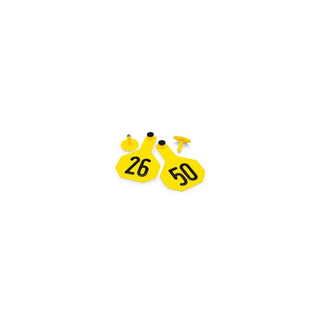 Y-Tex Yellow All American 3 Star Tags Medium Numbered 26-50 : Pack of 25