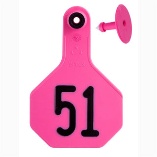 Y-Tex Pink All American 3 Star Tags Medium Numbered 51-75 : Pack of 25
