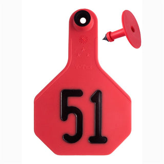 Y-Tex Red All American 3 Star Tags Medium Numbered 51-75 : Pack of 25