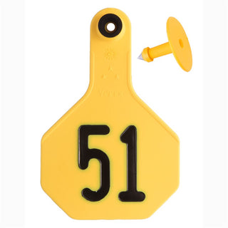 Y-Tex Yellow All American 3 Star Tags Medium Numbered 51-75 : Pack of 25