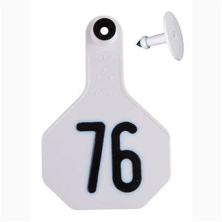 Y-Tex White All American 3 Star Tags Medium Numbered 76-100 : Pack of 25