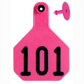 Y-Tex Pink All American 4 Star Tags Large Numbered 101-125 : Pack of 25