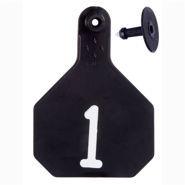 Y-Tex Black All American 4 Star Tags Large Numbered 1-25: Pack of 25
