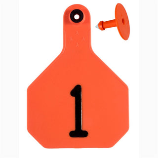Y-Tex Orange All American 4 Star Tags Large Numbered 1-25 : Pack of 25