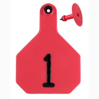 Y-Tex Red All American 4 Star Tags Large Numbered 1-25 : Pack of 25