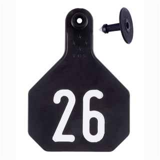Y-Tex Black All American 4 Star Tags Large Numbered 26-50: Pack of 25