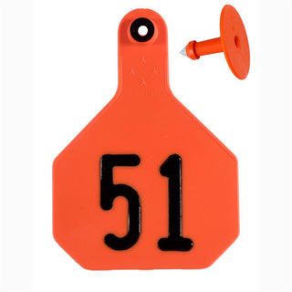 Y-Tex Orange All American 4 Star Tags Large Numbered 51-75 : Pack of 25