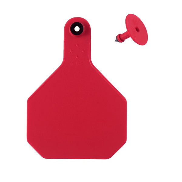 Y-Tex Red All American 4 Star Tags Large Blank: Pack of 25