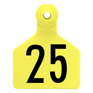 Z Tag Yellow No Snag Calf ID Tag - Numbered 126 - 150 : Pack of 25