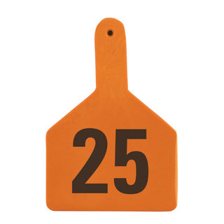 Z Tag Orange No Snag Cow ID Tag - Numbered 101 - 125: Pack of 25
