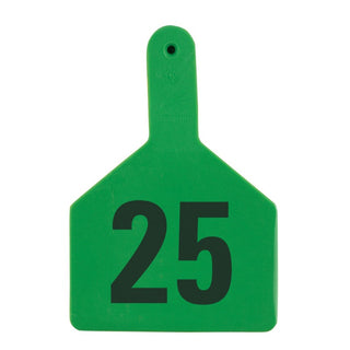 Z Tag Green No Snag Cow ID Tag - Numbered 51 - 75 : Pack of 25