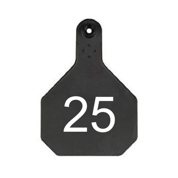Y-Tex Black All American 4 Star Tags Large Numbered 76-100: Pack of 25