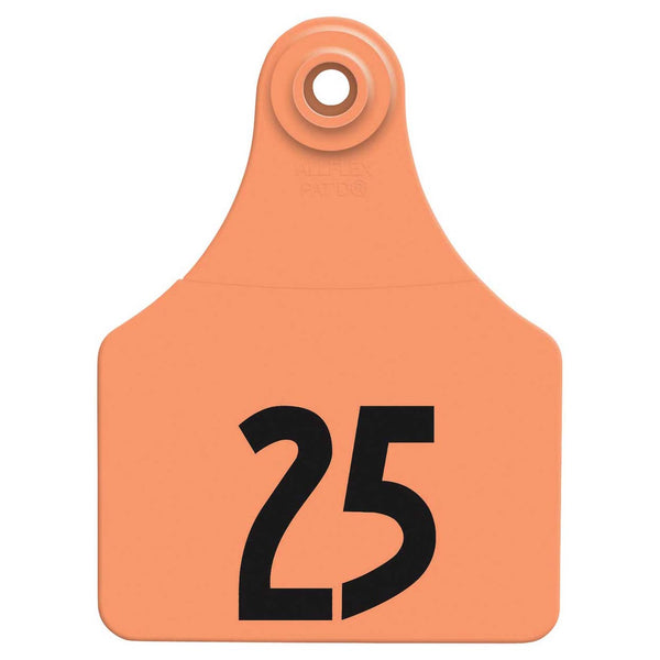 Allflex Orange Global Large Numbered Tags 51-75 : Pack of 25