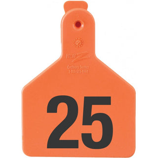 Z Tag Orange No Snag Calf ID Numbered Tags 101 - 125 : Pack of 25