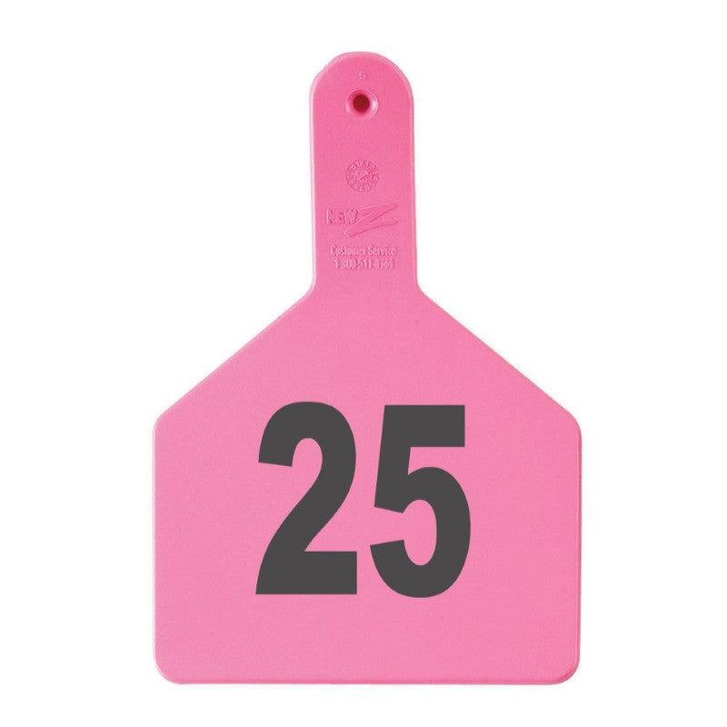 Z Tag Pink No Snag Cow ID Numbered Tags 101 - 125 : Pack of 25 ...