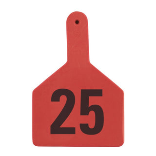 Z Tag Red No Snag Cow ID Numbered Tags 101 - 125 : Pack of 25