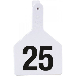 Z Tag White No Snag Cow ID Numbered Tags 26 - 50 : Pack of 25