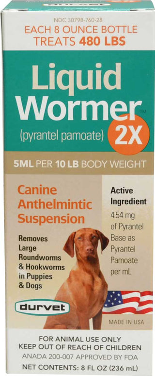 Liquid Wormer Dog 2X Pyrantel Pamoate 8oz Heritage Animal Health