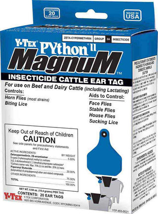 Python Magnum II Insecticide Ear Tags 20ct