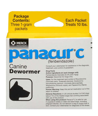 Panacur C Canine Wormer 3 x1gm Pkts (10lb dog)