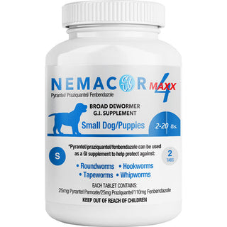 Nemacor Maxx 4  Quad Wormer for Dogs 2-20 lbs : 2ct