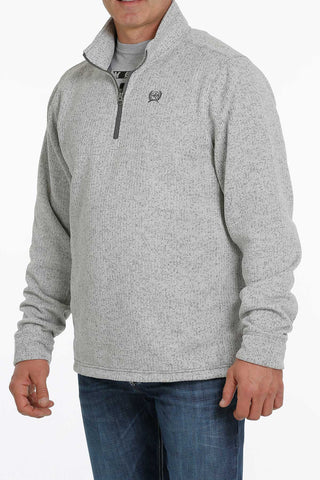 Cinch Men's Sweater Grey 1/4 Zip Lg