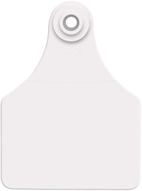 Allflex Global Blank Large Calf ID Ear Tags: Pack of 25 White