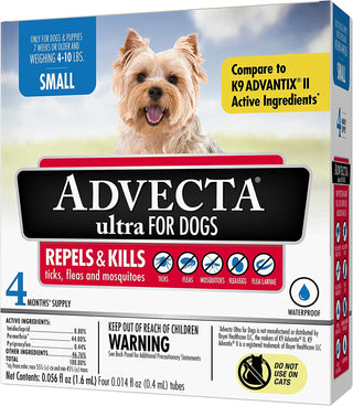 Advecta Ultra Flea Protection for Dogs 4 dose : Small 0-10 lbs