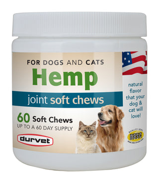 Durvet Hemp Joint Soft Chews for Dogs and Cats : 60ct