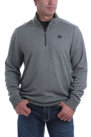 Cinch Men's Gray Pullover Sweater Fleece 1/4 Zip : Large